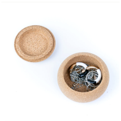 Mini smykkeskrin i kork, rundt