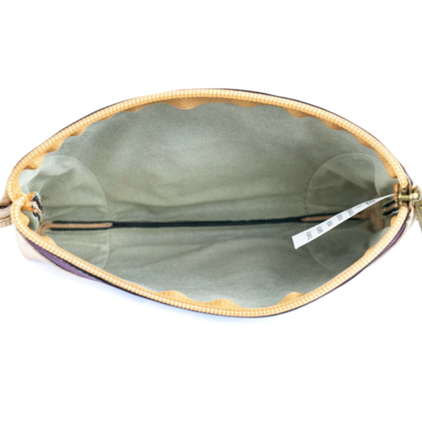 Lille taske i natur kork og m�rkebrunt kork