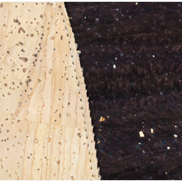 Lille taske i natur kork og m�rkebrunt kork