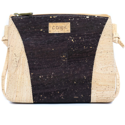 Lille taske i natur kork og m�rkebrunt kork