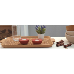 Fyrfadslysholdere i kork, rde - 2 stk.