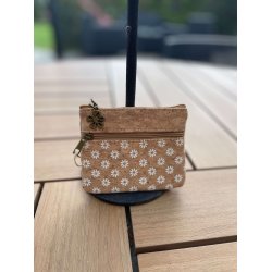 Mntpung i naturkork med mrkeblt mnster