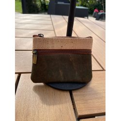 Mntpung i kork, natur og mrkegrn med brune lynlse 