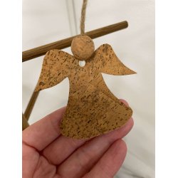 Eiki juleengel til ophng i kork, natur/natur