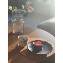 D�kkeserviet i kork, naturfarve, rund 30 cm