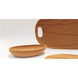 Oval skl i kork, neutral