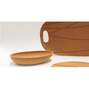 Oval skl i kork, neutral