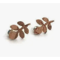 �reringe rustfrit st�l og med natur kork formet som blade