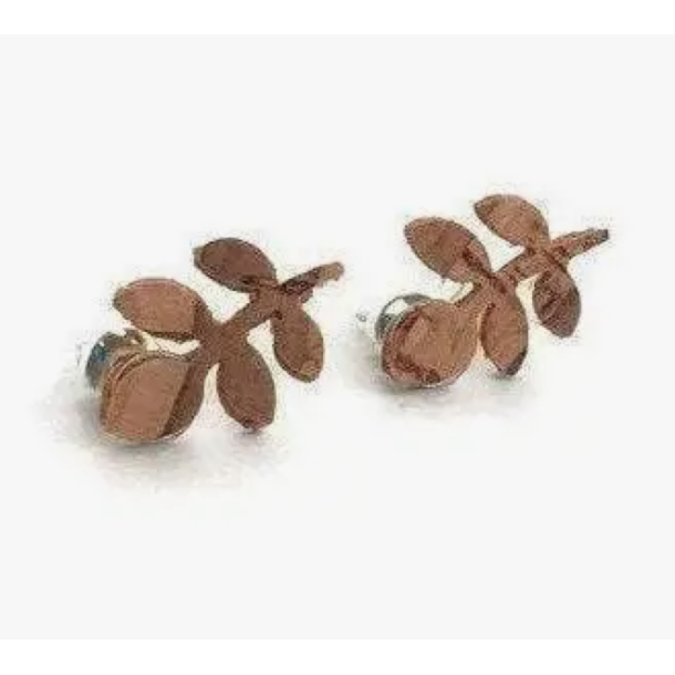 �reringe rustfrit st�l og med natur kork formet som blade