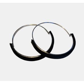 reringe hoops med sort kork og rustfrit stl