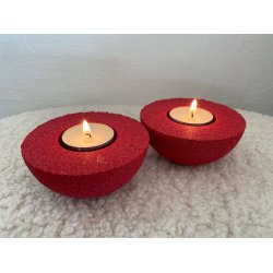 Fyrfadslysholdere i kork, rde - 2 stk.