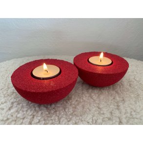 Fyrfadslysholdere i kork, rde - 2 stk.