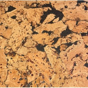 D�kkeserviet i naturkork med sort m�nster, rund 30 cm