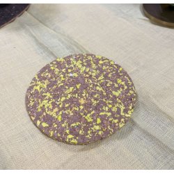 Glasbrik i kork og genanvendt EVA, gul og rund