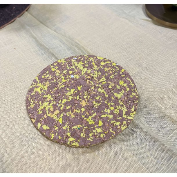 Glasbrik i kork og genanvendt EVA, gul og rund