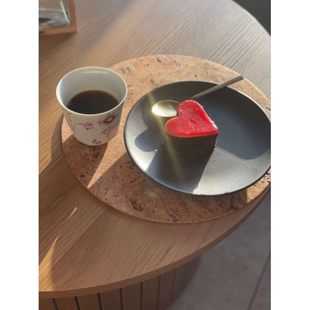 D�kkeserviet i kork, naturfarve, rund 30 cm