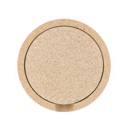 Glasbrikker i kork med holder, runde natur