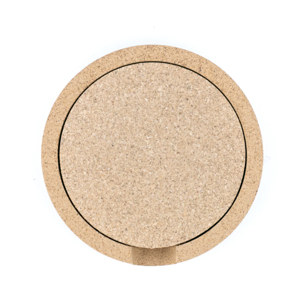 Glasbrikker i kork med holder, runde natur