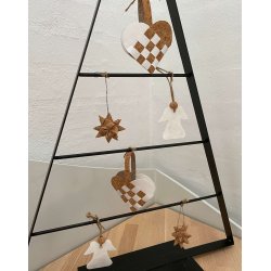 Eiki juleengel til ophng i kork, hvid