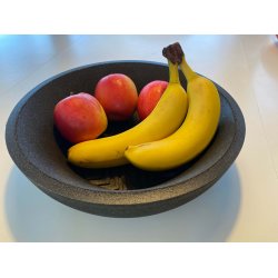 Rund sk�l i kork, sort-brun