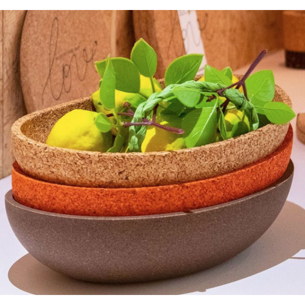 Oval skl i kork, neutral