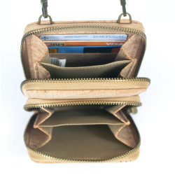 Mobiltaske i sort kork