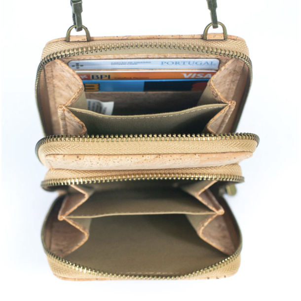 Mobiltaske i sort kork