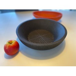 Rund sk�l i kork, sort-brun