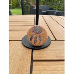 Spejl i kork med drmmefanger-mnster, version 2