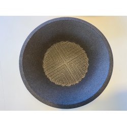 Rund sk�l i kork, sort-brun