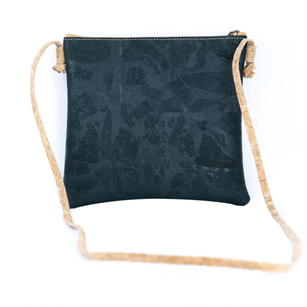Lille skuldertaske i bl og natur med mnster
