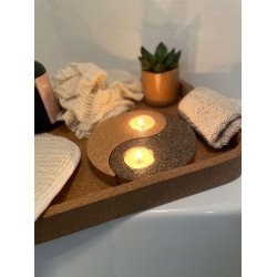 Yin Yang lysdekoration i kork