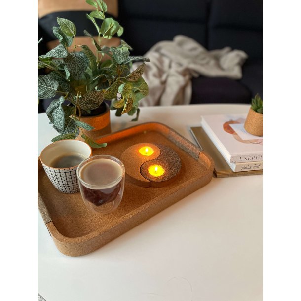 Yin Yang lysdekoration i kork