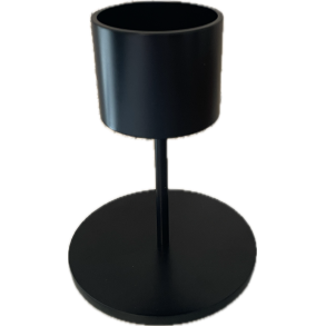 MyCandle lysestage i sort rustfrit st�l til 2 kugler med fyrfadslysholder