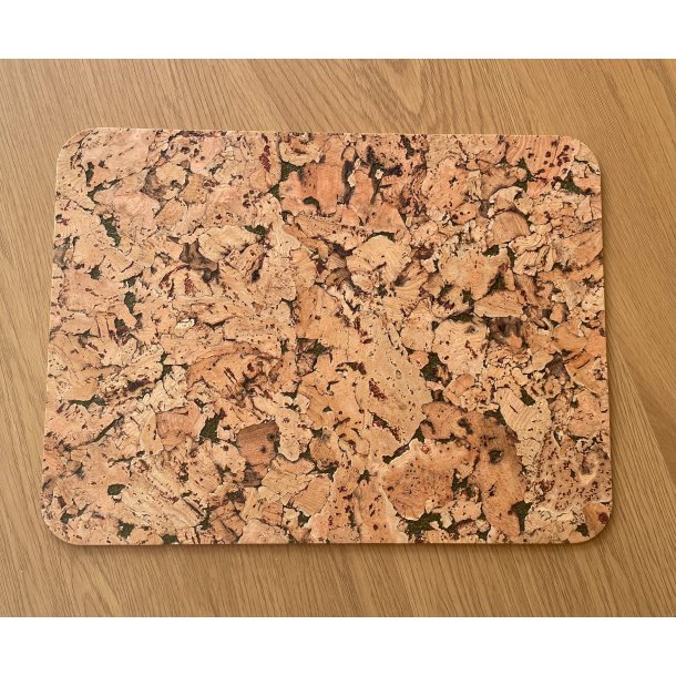 D�kkeserviet i naturfarve med gr�nt m�nster, aflang