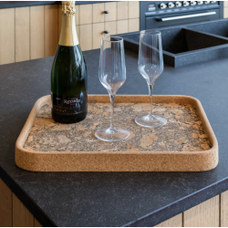 Serveringsbakke i kork med natur m�nster