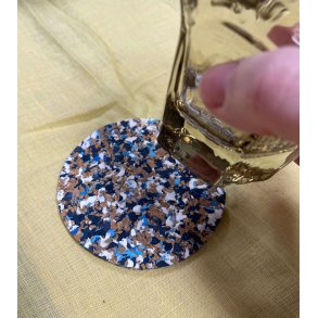 Glasbrik i kork og genanvendt EVA, bl� og rund