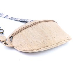 Bumbag i natur kork med m�nstret rem