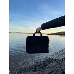 Computertaske i sort kork