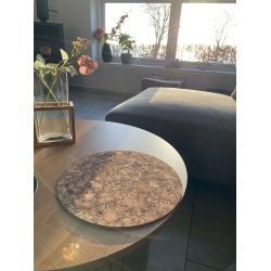 D�kkeserviet i kork, brun, rund 30 cm