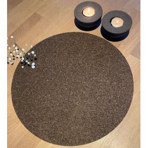 Dkkeserviet i kork, brunsort, rund