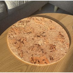 D�kkeserviet i kork, naturfarve, rund 30 cm
