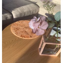 D�kkeserviet i kork, naturfarve, rund 30 cm