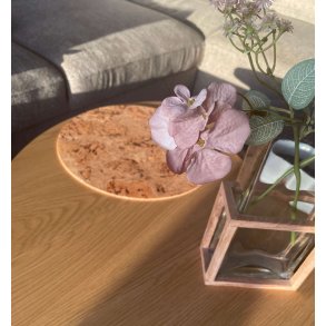 D�kkeserviet i kork, naturfarve, rund 30 cm