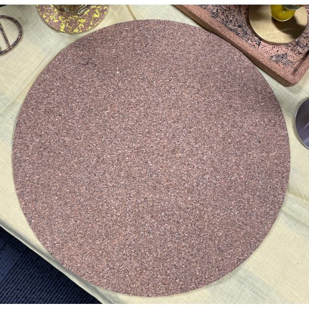 D�kkeserviet i kork med naturm�nster, rund