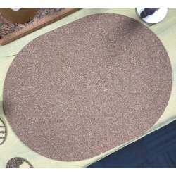 D�kkeserviet i kork med naturm�nster, oval