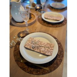 D�kkeserviet i kork, brun, 36 cm, rund