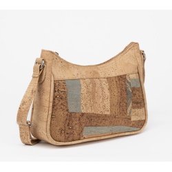 Taske i kork med blt, cognac og natur mnster