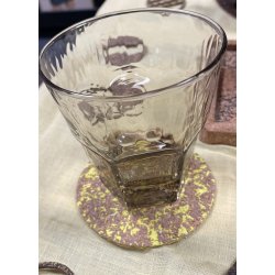 Glasbrik i kork og genanvendt EVA, gul og rund