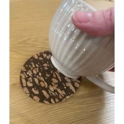  Glasbrikker i kork og genanvendt kaffegrums, runde, 4 stk